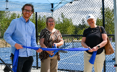 Councillor Ray Gourlay, Mayor Deena Beeston and Councillor Tricia McKay officially opened the pickleball courts at Lot 108 (Forrest Field) on June 30, 2026
